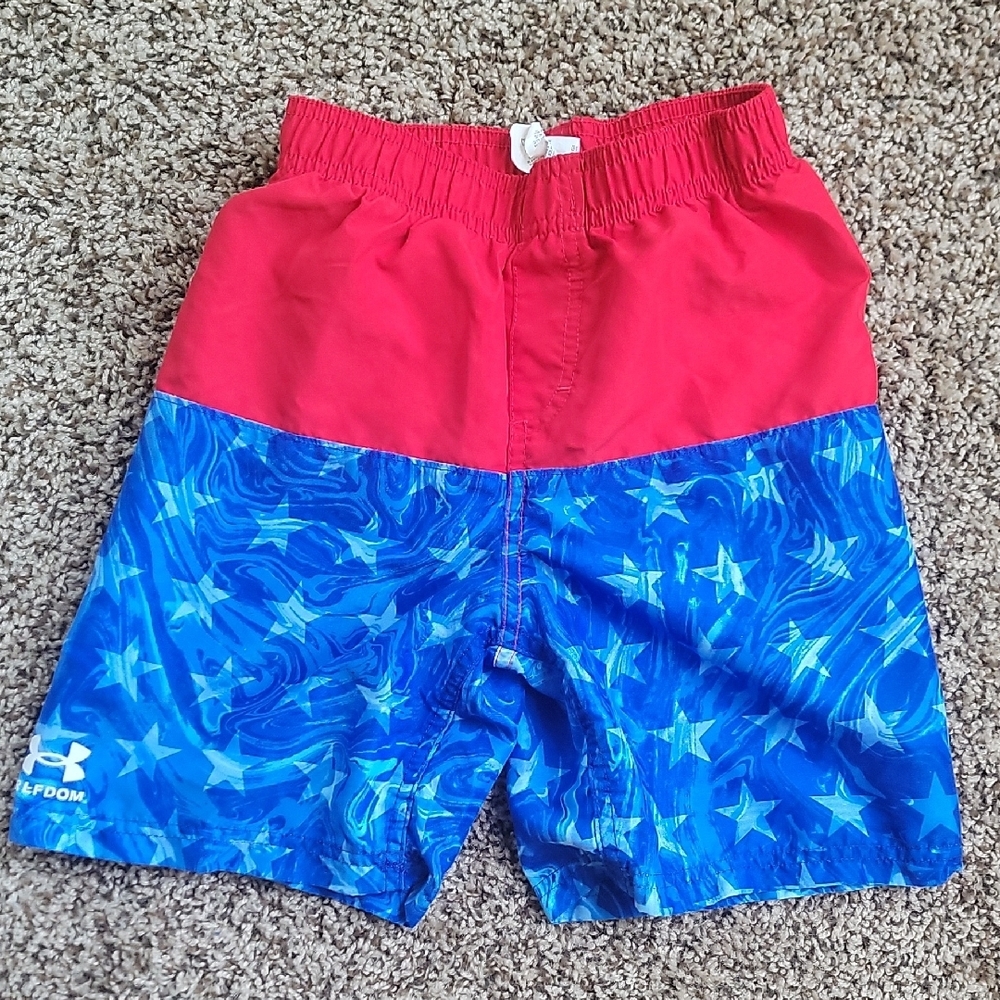 Under Armour Kids Red and Blue Swim Shorts